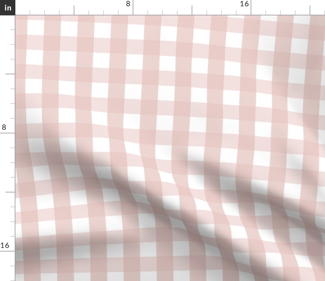 gingham 1in dusty pink