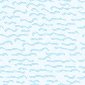 Light blue ocean waves seamless vector pattern. 