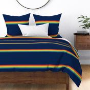 vintage t-shirt stripes rainbow on navy