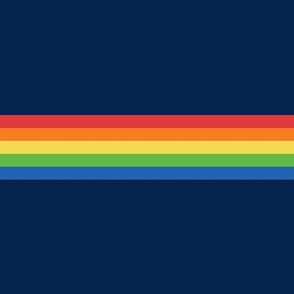 vintage t-shirt stripes rainbow on navy