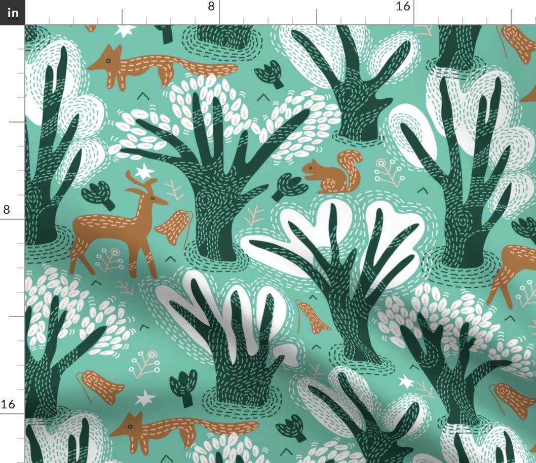 Booming Forest seamless pattern 