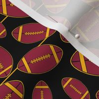 Footballs in Red Yellow and Black