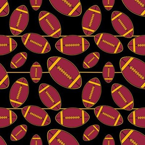 Footballs in Red Yellow and Black