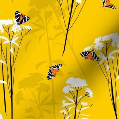 jersey tiger moths and flowers