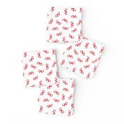 Ditsy Christmas Bows in White + Red