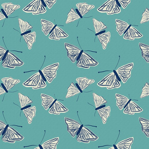 moths navy and cool blue