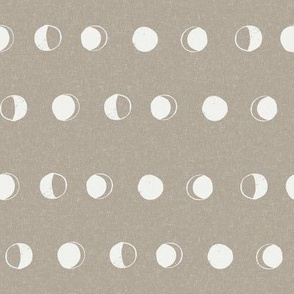 moon phase fabric - taupe sfx0906 - moon fabric, nursery fabric, baby fabric, boho fabric, witch fabric, muted fabric, earth toned fabric, muted colors