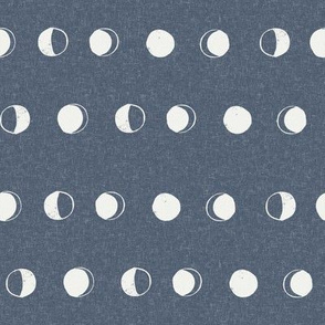 moon phase fabric - indigo sfx3928 - moon fabric, nursery fabric, baby fabric, boho fabric, witch fabric, muted fabric, earth toned fabric, muted colors