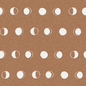 moon phase fabric - pecan sfx1336 - moon fabric, nursery fabric, baby fabric, boho fabric, witch fabric, muted fabric, earth toned fabric, muted colors