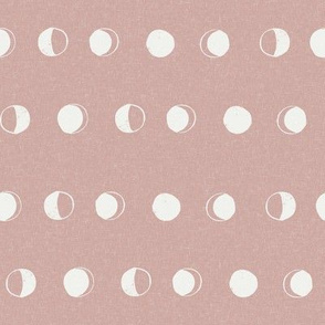 moon phase fabric - rose sfx1512 - moon fabric, nursery fabric, baby fabric, boho fabric, witch fabric, muted fabric, earth toned fabric, muted colors