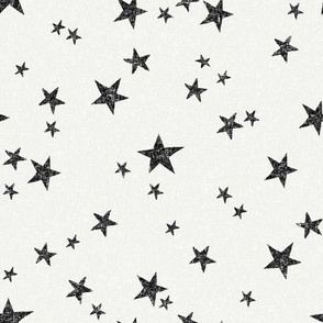stars fabric - black - sfx0000 - star fabric, nursery fabric, baby fabric, simple fabric, minimal fabric, baby design