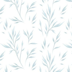 Delicate Leaves - White Grey