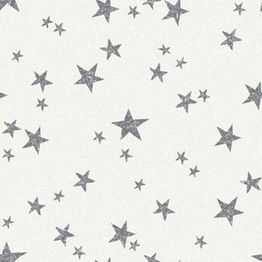 stars fabric - steel - sfx4005 - star fabric, nursery fabric, baby fabric, simple fabric, minimal fabric, baby design