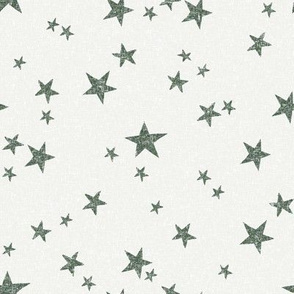 stars fabric - hunter green - sfx0315 - star fabric, nursery fabric, baby fabric, simple fabric, minimal fabric, baby design