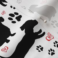 Dachshund Silhouettes Hearts Puppy Love