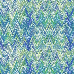 Painted Chevron, blue and green