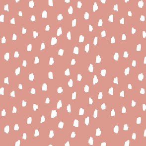 medium // scattered marks white on salmon pink