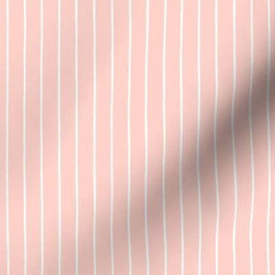 Pencil Stripes in Blush and White