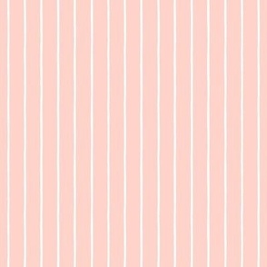 Pencil Stripes in Blush and White
