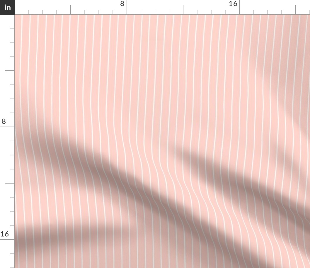 Pencil Stripes in Blush and White