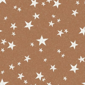 nursery stars fabric - pecan sfx1336 - star fabric, stars fabric, kids fabric, bedding fabric, nursery fabric - terracotta trend