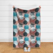 Mandalas in Teal, Coral, Black and White by Friztin