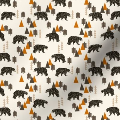 TINY bear // forest woodland camping trees outdoors boys design