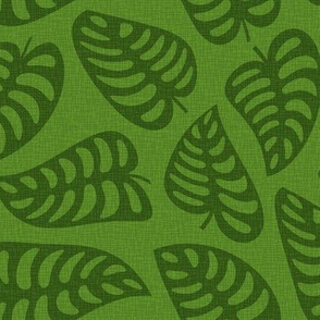 Forest Green Monstera Leaves