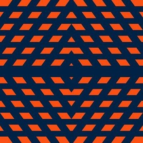 Slanted Squares in Orange and Navy Blue