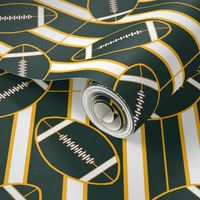 Green and Gold Stripes and Football Polka Dots