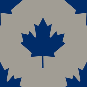 Maple Leaf Polka Dot Pavestone and Navy Blue