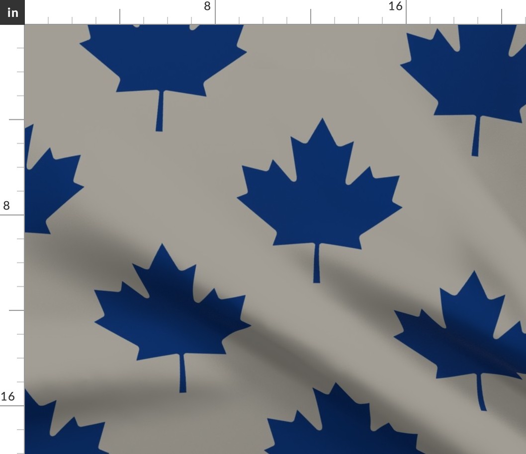 Maple Leaf Polka Dot Pavestone and Navy Blue