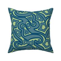 Islands in Psychedelic Blue and Mint Green