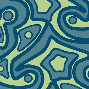 Islands in Psychedelic Blue and Mint Green