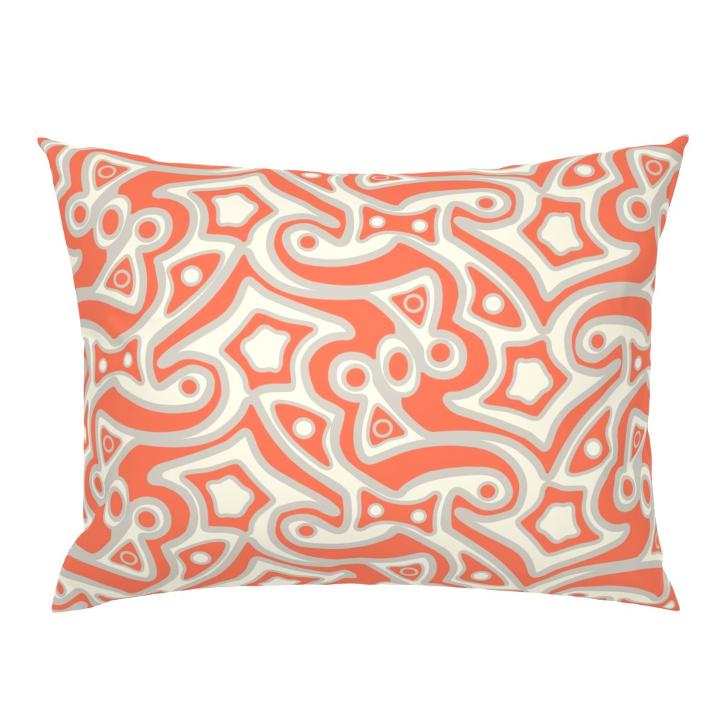 Islands in Psychedelic Coral Gray and Cream