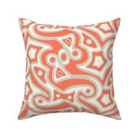 Islands in Psychedelic Coral Gray and Cream