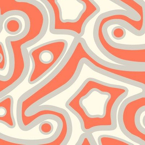 Islands in Psychedelic Coral Gray and Cream