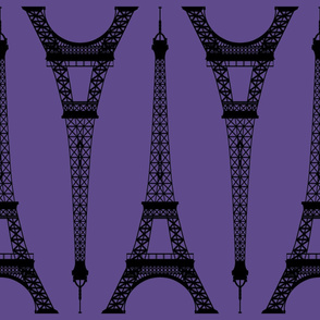 Jumbo Black Eiffel Tower on Ultra Violet Purple