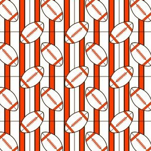  Striped Football Polka Dots Brown White and Orange Small Scale