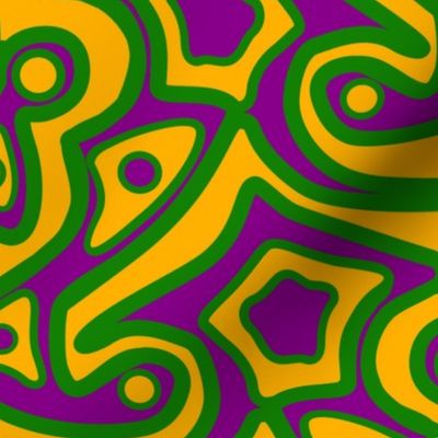 Islands in Psychedelic Mardi Gras Green Gold and Purple