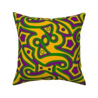 Islands in Psychedelic Mardi Gras Green Gold and Purple