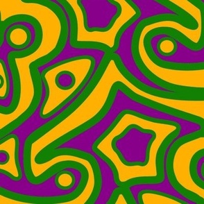 Islands in Psychedelic Mardi Gras Green Gold and Purple