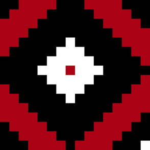 Jumbo Southwest Black, Dark Red and White Cross