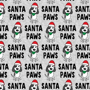 (small scale) Santa Paws - Christmas dog - black on grey - LAD19