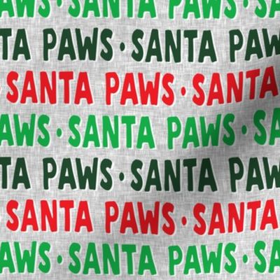 Santa Paws - Christmas dog fabric - multi text - LAD19