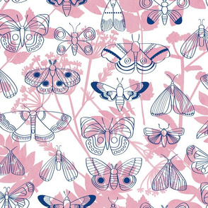 Moths and Monoprints - Pink