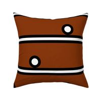 12 Inch White Circles with Stripes on Mud Cloth Brown