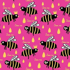 Save / The Reign of the Honey Bee   -Retro Pink Black Yellow 