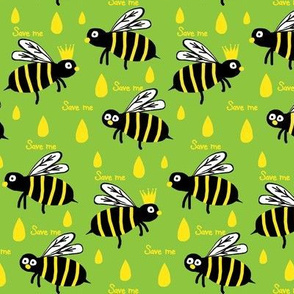 Save / The Reign of the Honey Bee   -Retro lime green and yellow 