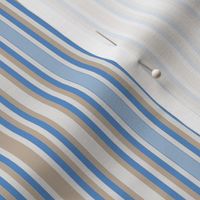 Blue beige white  narrow vertical stripes